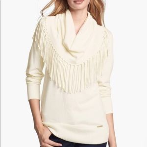 MICHAEL KORS Fringed Cowl Neck Sweater